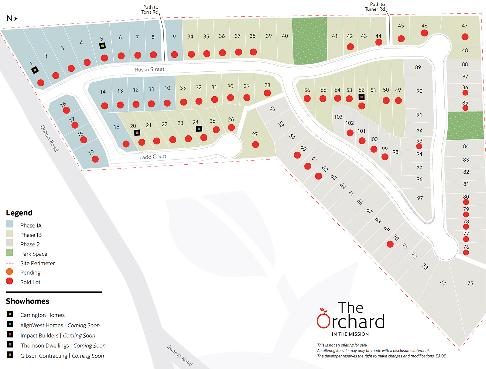 The Orchard Kelowna lots map - phase 2 Now Selling